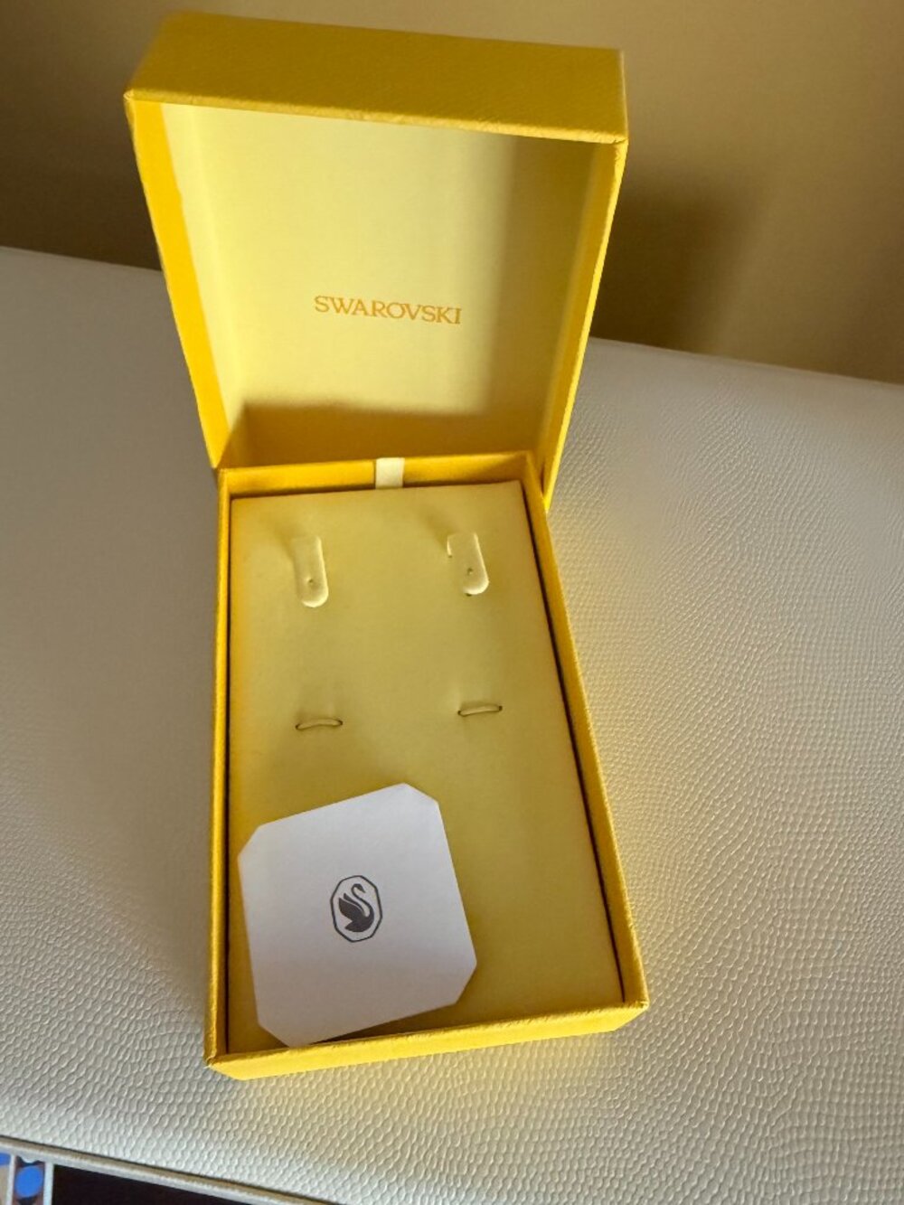 Yellow Swarovski Jewelry box with insert and certificate of authenticity